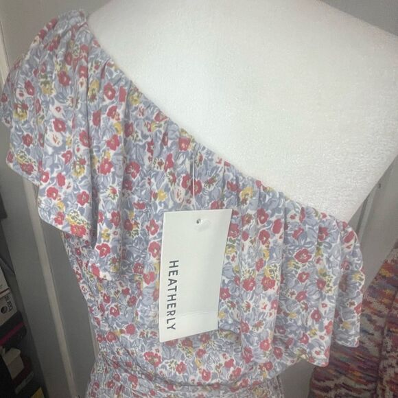 NWTs Heatherly Floral One Shoulder Dress - Picture 8 of 9